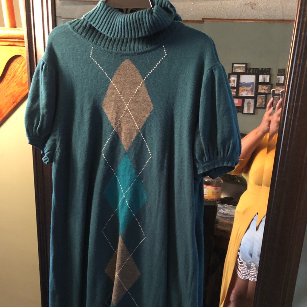 Turtle neck sweater dress